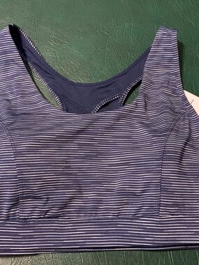 Womens tek gear Navy & White Striped Sports Bra XL